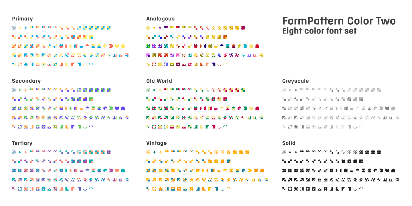 Beispiel einer FormPattern Color Two Secondary-Schriftart